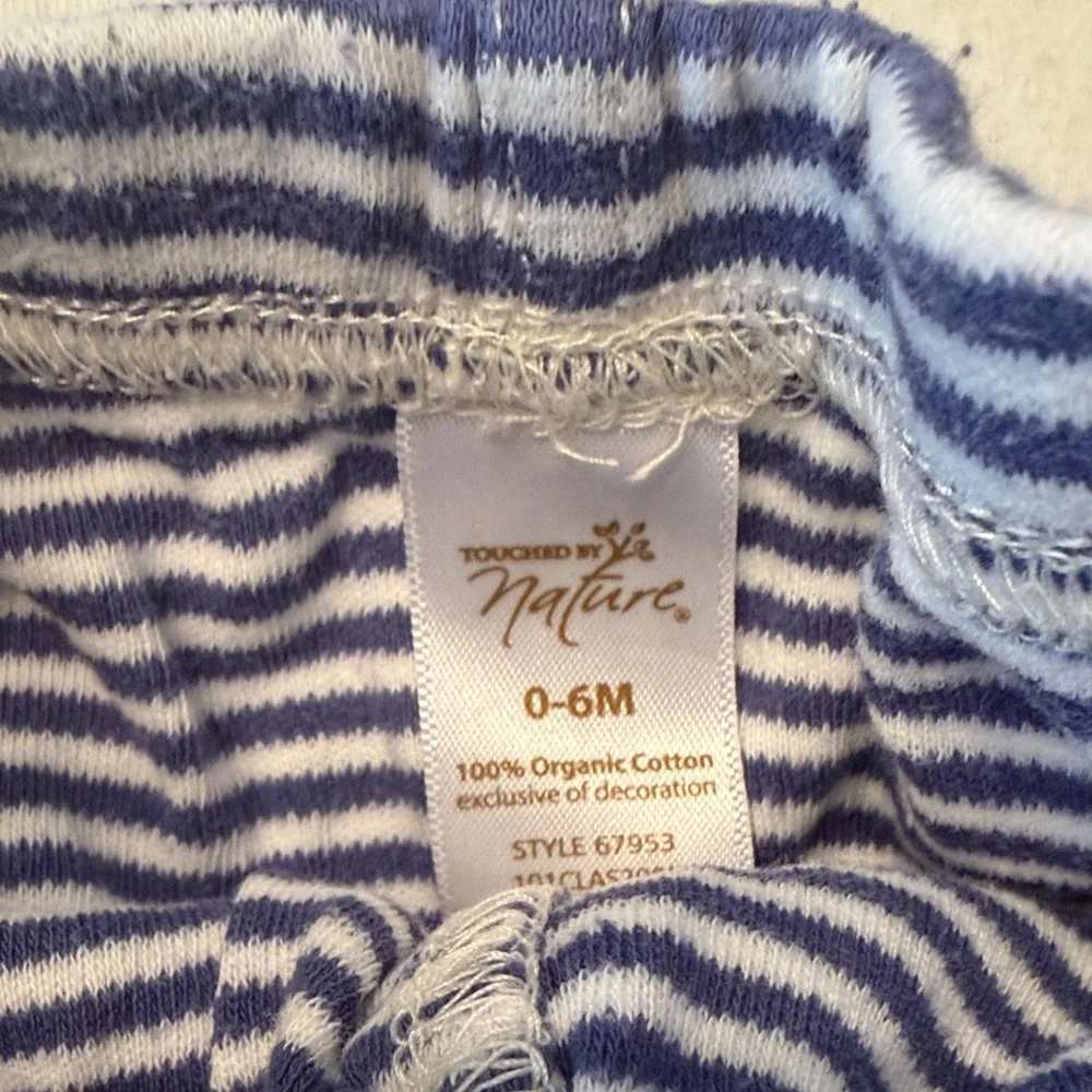 Touched by Nature Organic Cotton Baby Set 8 Pc Outfit Bundle 0-6M Blue